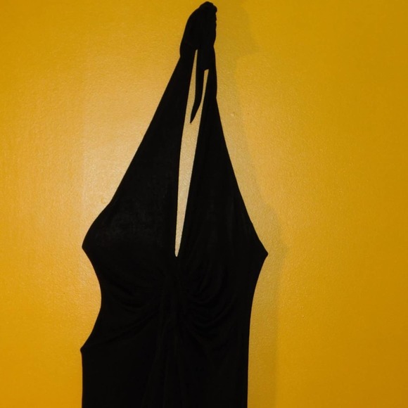 Vintage Retro 1980's Black Halter Jumpsuit - Picture 2 of 8